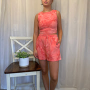 Dark Pink Cropped Short Set - Medium